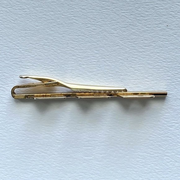 Vintage Hickok Monogram CCR Goldtone Tie Bar Alligator Clip USA - Picture 4 of 6
